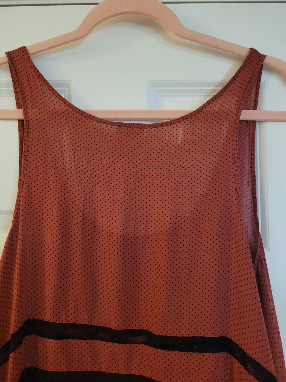 Free People Rust Red Slip with Black Dot Details - Picture 4 of 14